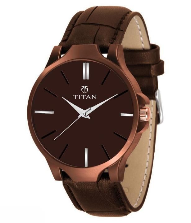 Men’s Leather Analog Watch