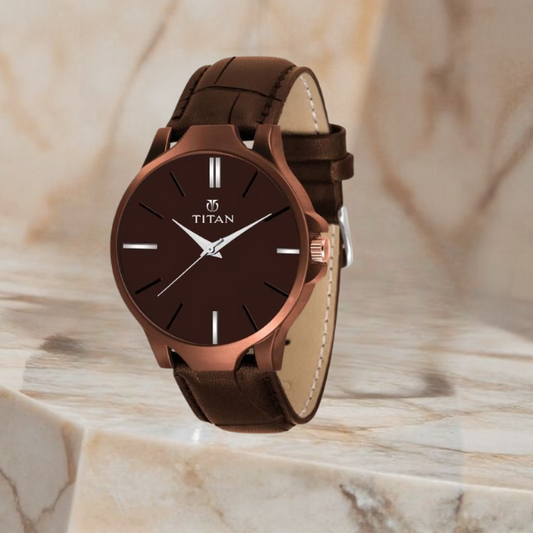 Men’s Leather Analog Watch