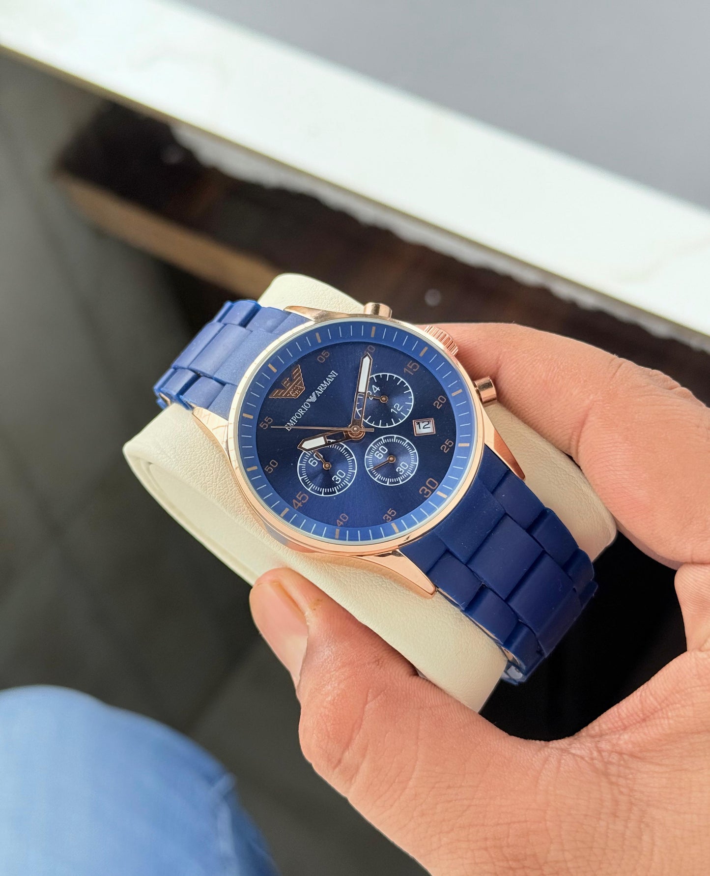 Armani Blue Chrono Watch