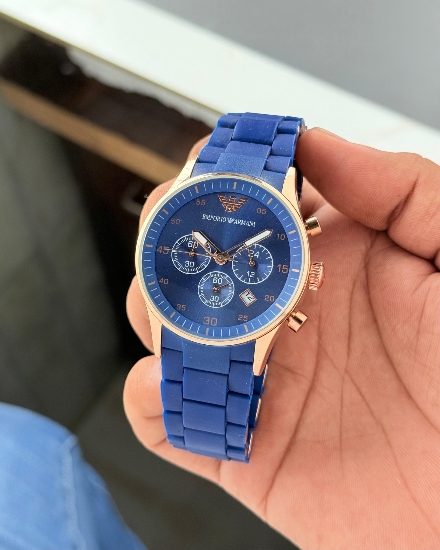 Armani Blue Chrono Watch